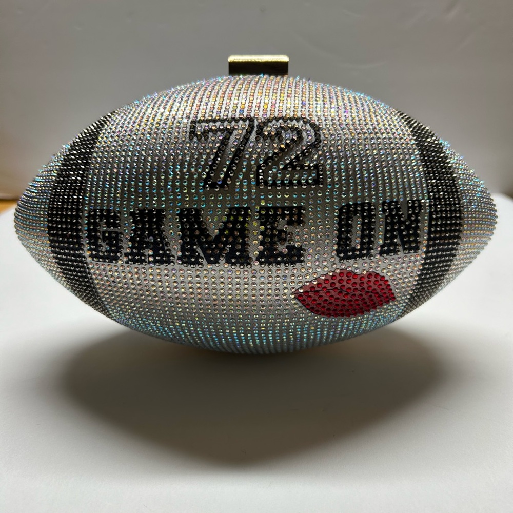 Aldo bedazzled football purse clutch new without tags